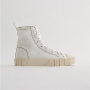 Zara Canvas High Top Trainers TRF